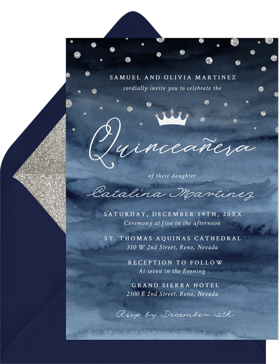 對於 Quinceanera 公主的邀請