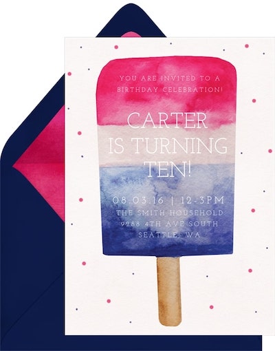 7 月 4 日成人活動：Ice Pop Fun Invitation