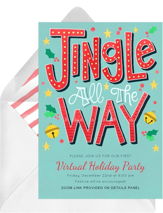 虛擬聖誕派對創意：Jingle All The Way Invitation