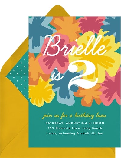 70 歲生日請柬：Luau Flowers Invitation
