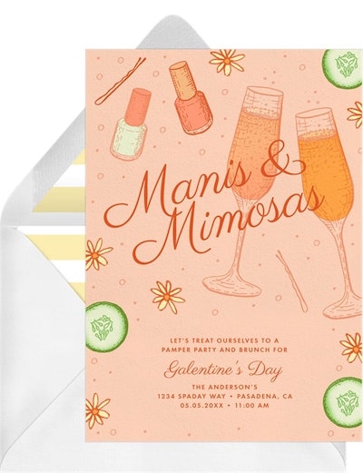 在線情人節卡片：Manis & Mimosas Invitation