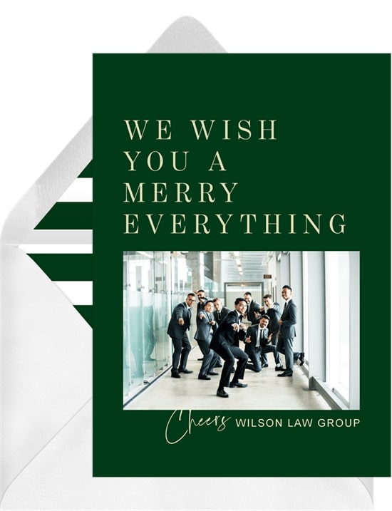 給客戶的節日信息：Merry Everything Card