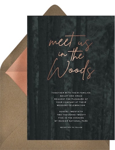 玫瑰金婚禮請柬：Mt. Rainer Invitation