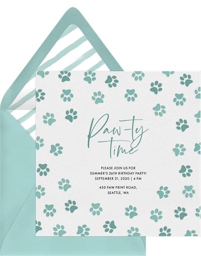 貓生日請柬：Pawty Paw Prints 邀請函