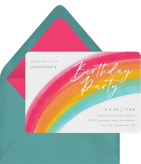 彩虹生日派對：彩虹邀請函
