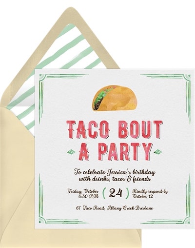 Taco Bout 派對邀請函