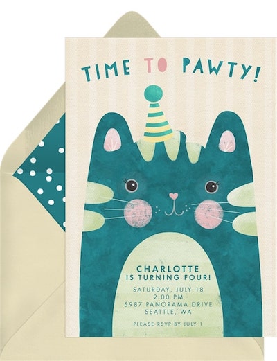 貓生日邀請：時間到 Pawty 邀請