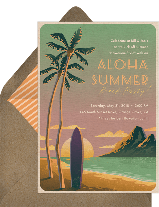 宴會派對：來自 Greenvelope 的 Aloha Waikiki 邀請
