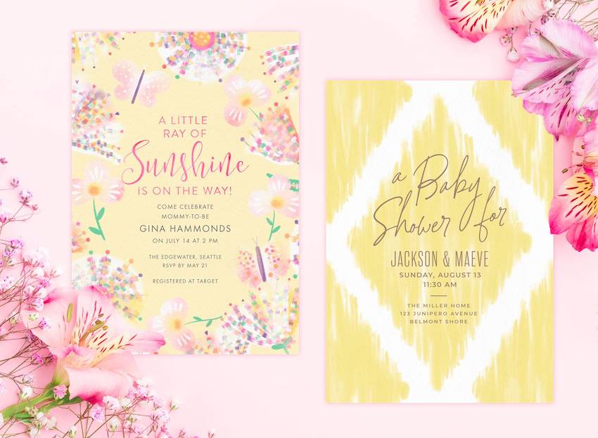 夏季嬰兒送禮會主題：嬰兒送禮會請柬
