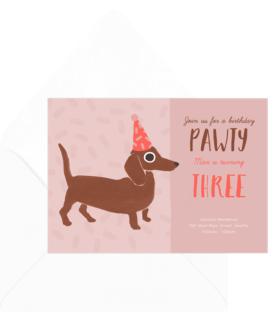 Greenvelope 的 Let’s Pawty 邀請函