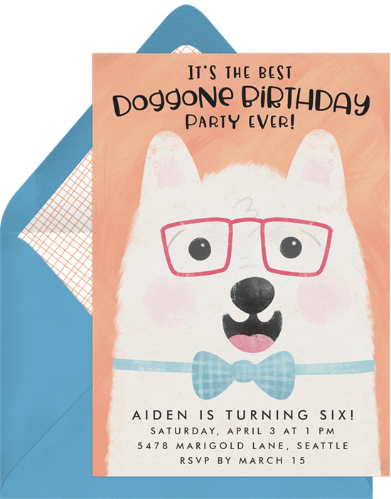 狗生日派對：Greenvelope 的 Doggone 生日邀請