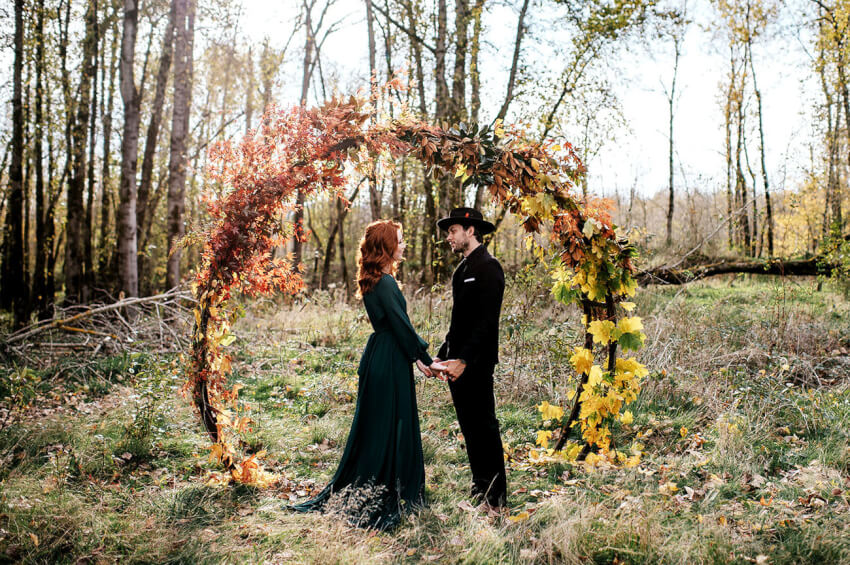 秋季婚禮背景季節性