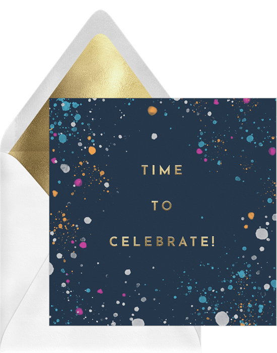 電子生日賀卡：Greenvelope 的 Happy Paint Speckles Card