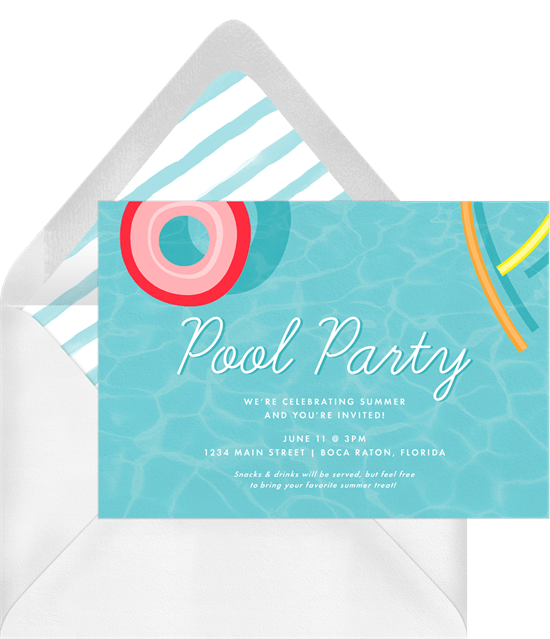 夏季派對邀請：Greenvelope 的 Pool Floaties 邀請