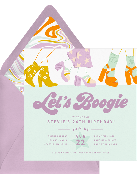 90 歲生日請柬：Boogie Time Invitation