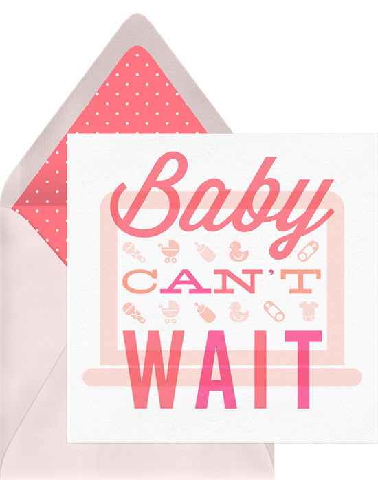 虛擬嬰兒送禮會遊戲：Greenvelope 的 Baby Can't Wait Invitation
