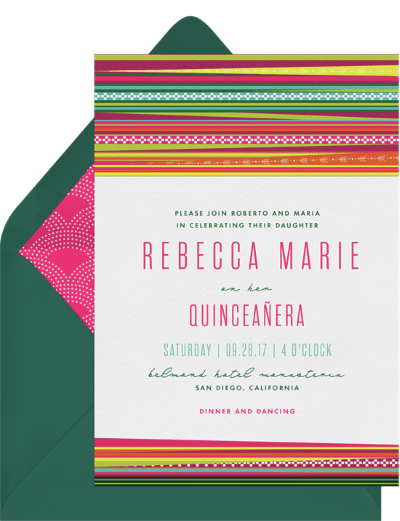 quinceanera 禮物：Greenvelope 的 Llama Love Invitation