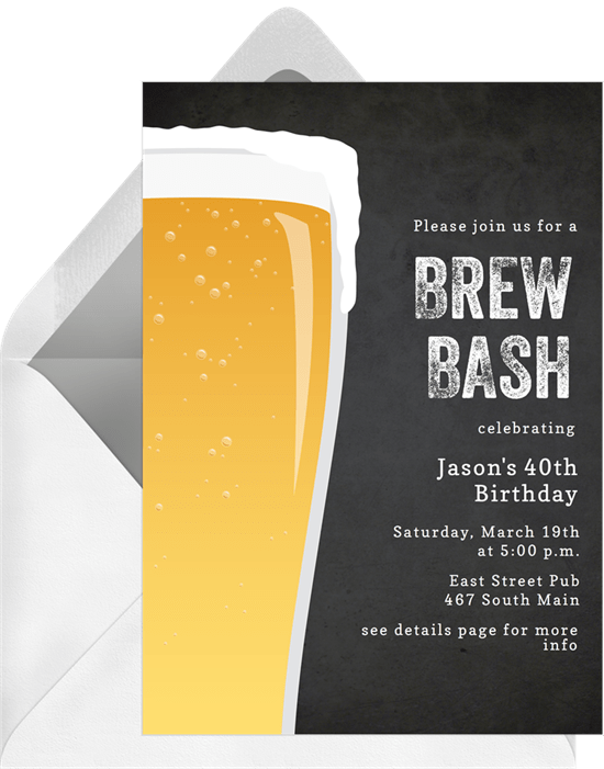 50 歲生日派對創意：Greenvelope 的 Brew Bash 邀請