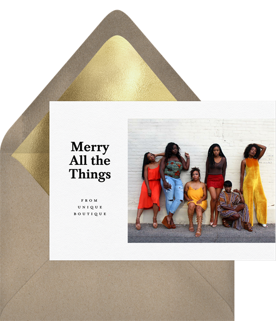 來自 Greenvelope 的 Merry All the Things 商務聖誕賀卡