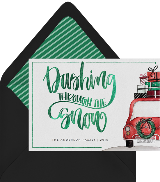 獨特的聖誕賀卡設計：來自 Greenvelope 的 Dashing Greetings