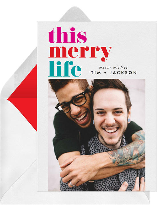 聖誕賀卡創意：Greenvelope 的這張 Merry Life Card