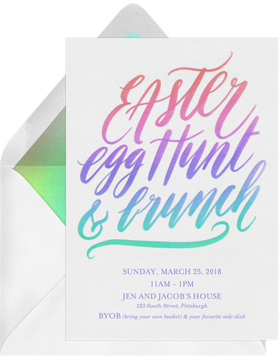 來自 Greenvelope 的 Ombre Egg Hunt 復活節賀卡