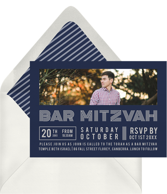 來自 Greenvelope 的 Cool Bar Mitzvah 邀請