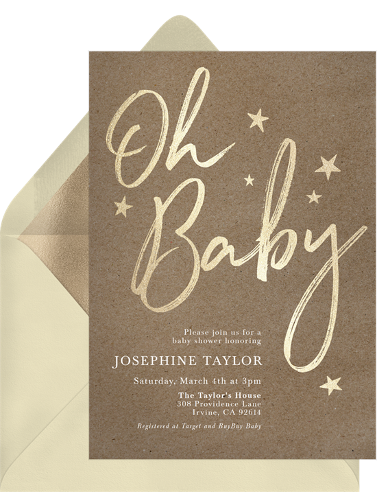 Boho Baby 嬰兒送禮會請柬