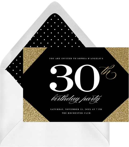 來自 Greenvelope 的 Glam Glitter Corners 50 歲生日邀請