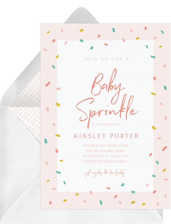 嬰兒淋浴邀請措辭 Baby Sprinkle