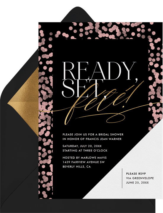 新娘送禮會請柬：Ready, Set, Fête Invitation