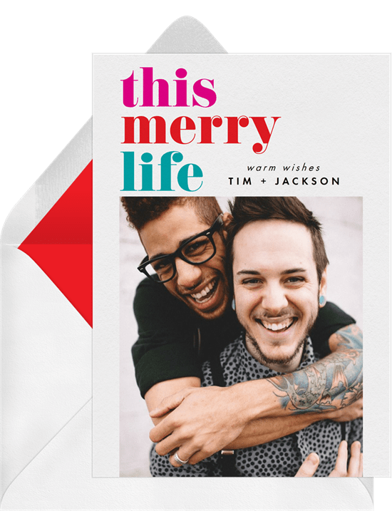 'This Merry Life' 紅色節日賀卡