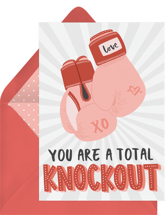 來自 Greenvelope 的 Total Knockout 情人節卡片