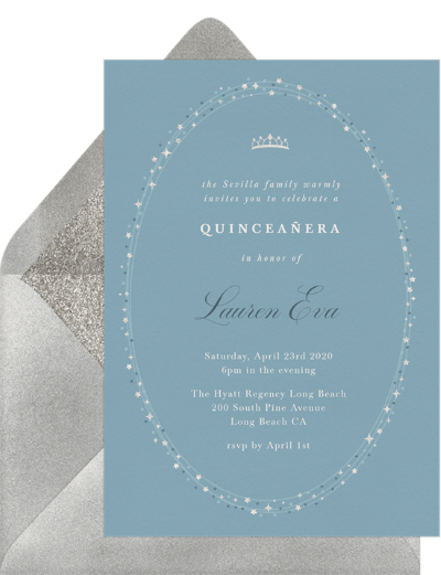 quinceanera 禮物：Greenvelope 的 Twinkly Tiara Invitation