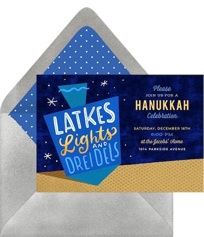 Latkes Lights 和 Dreidels 邀請函