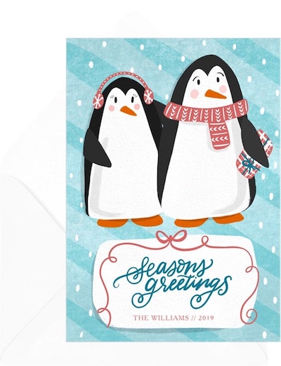 冬季迎嬰派對：Penguin Pair Card