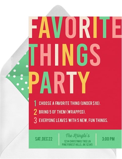 Favorite Things 派對請柬