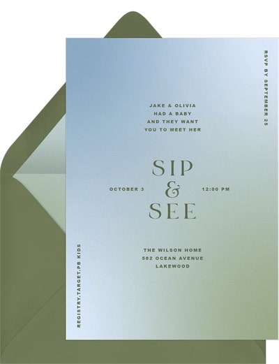 Sip and see 派對：Modern Sip See Invitation