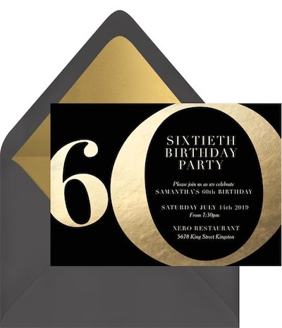 60 歲生日邀請函：Golden 60 Invitation